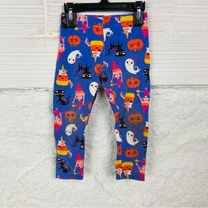 FabKids purple pumpkin kitty & witch Halloween Leggings size XS 4/5